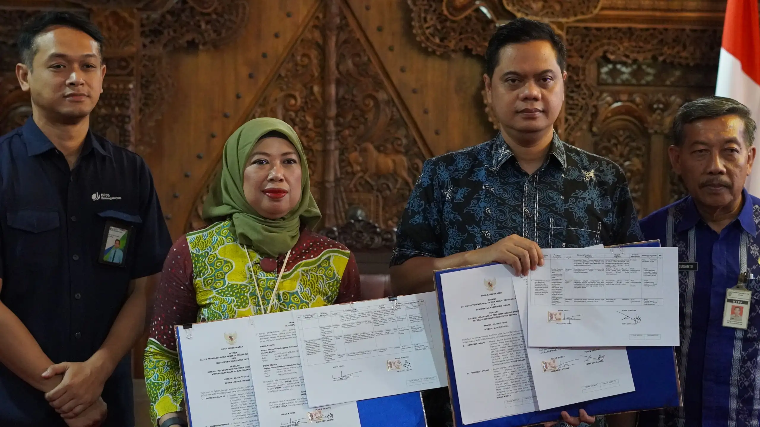 Bupati Jepara  Witiarso Utomo Teken Nota Kesepakatan dengan BPJS Ketenagakerjaan, Perkuat Perlindungan Pekerja