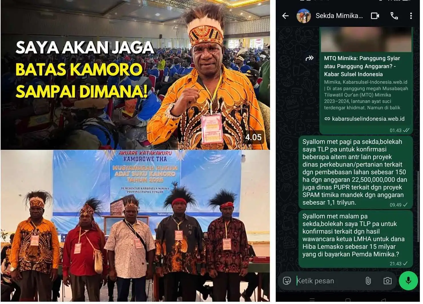 Rp15 Miliar Dana Hibah Tanpa Jejak: LMHA Tantang Pemda Mimika Buka Dokumen, Soroti Kebungkaman Pejabat Kunci
