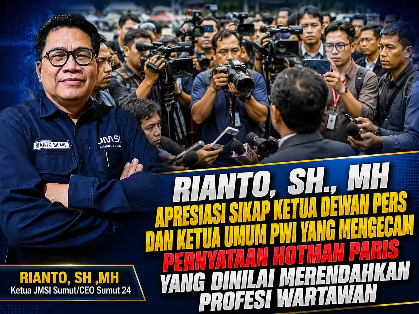 Rianto Apresiasi Sikap Tegas Dewan Pers dan PWI: Martabat Wartawan Tak Boleh Sembarangan Direndahkan