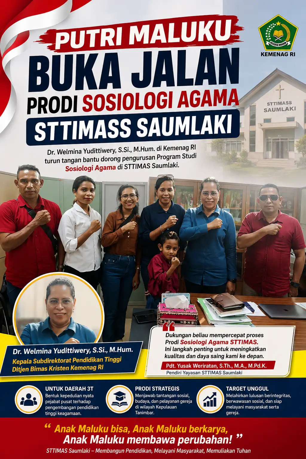 PUTRI MALUKU BUKA JALAN PRODI SOSIOLOGI AGAMA STTIMAS SAUMLAKI