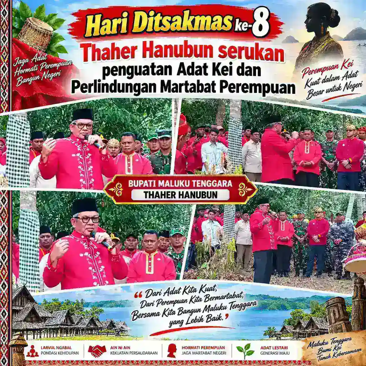 Hari Ditsakmas ke-8, Thaher Hanubun Serukan Penguatan Adat Kei dan Perlindungan Martabat Perempuan