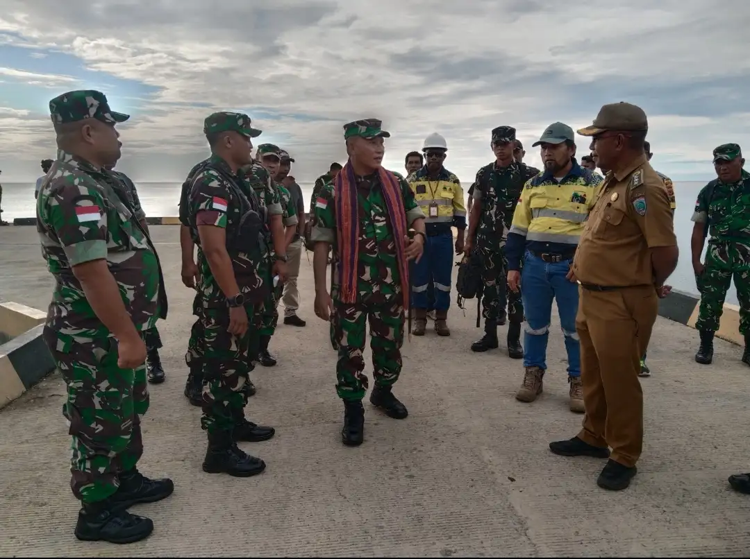 DANREM 151/BINAIYA TIBA DI PULAU WETAR, AKAN TINJAU POS PAMPUTER DAN PEMBANGUNAN KOPERASI MERAH PUTIH