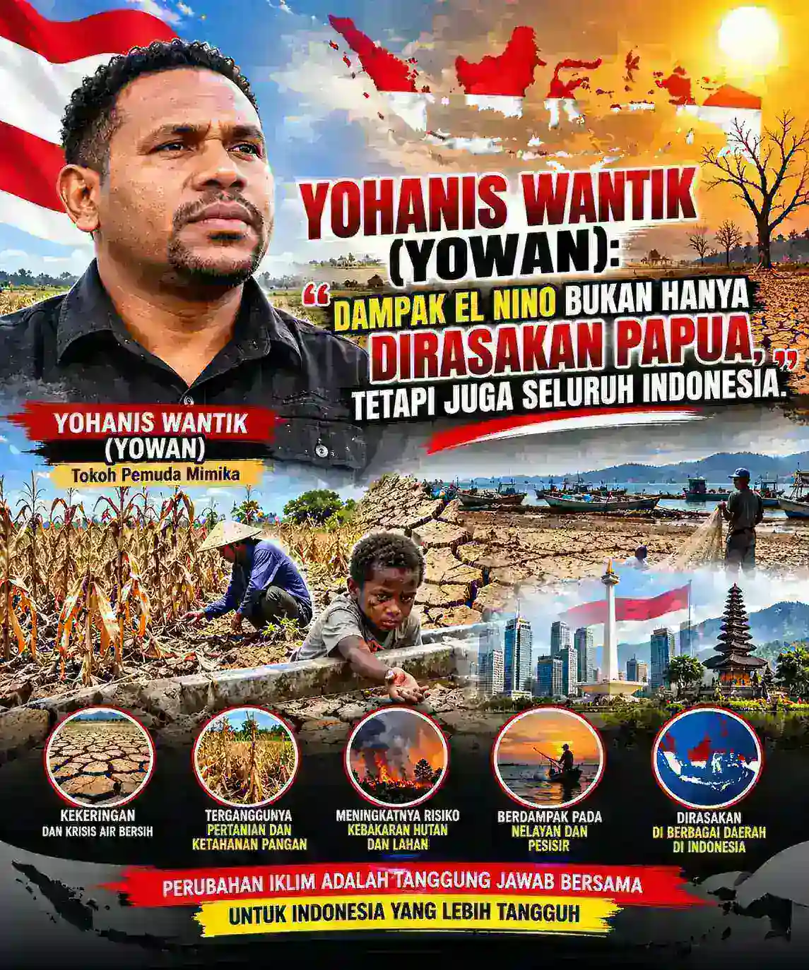 YOHANIS WANTIK (YOWAN): DAMPAK EL NINO BUKAN HANYA DIRASAKAN PAPUA, TETAPI JUGA SELURUH INDONESIA