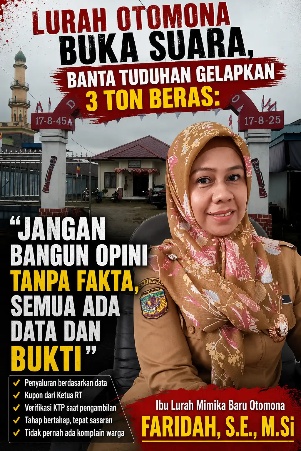 Lurah Otomona Buka Suara, Bantah Tuduhan Gelapkan 3 Ton Beras: 