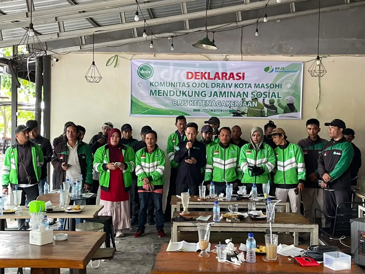 Ojol Draiv Masohi Deklarasi Dukungan BPJS Ketenagakerjaan: Perlindungan Pekerja Bukan Lagi Pilihan, Tapi Kebutuhan
