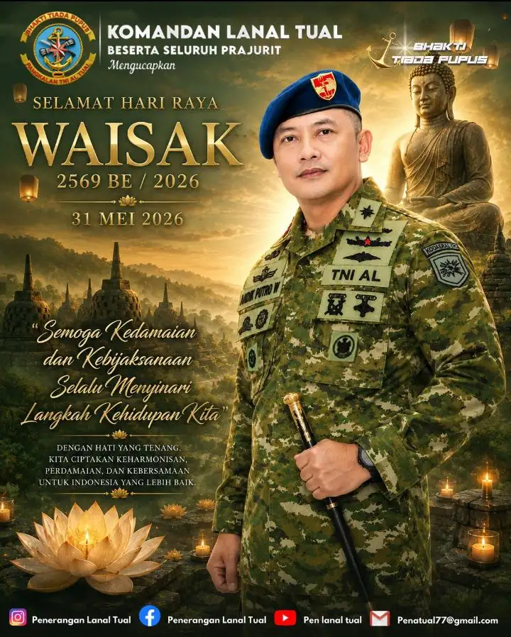 Danlanal Tual: Waisak Jadi Momentum Perkuat Ain Ni Ain dan Persatuan di Kepulauan Kei