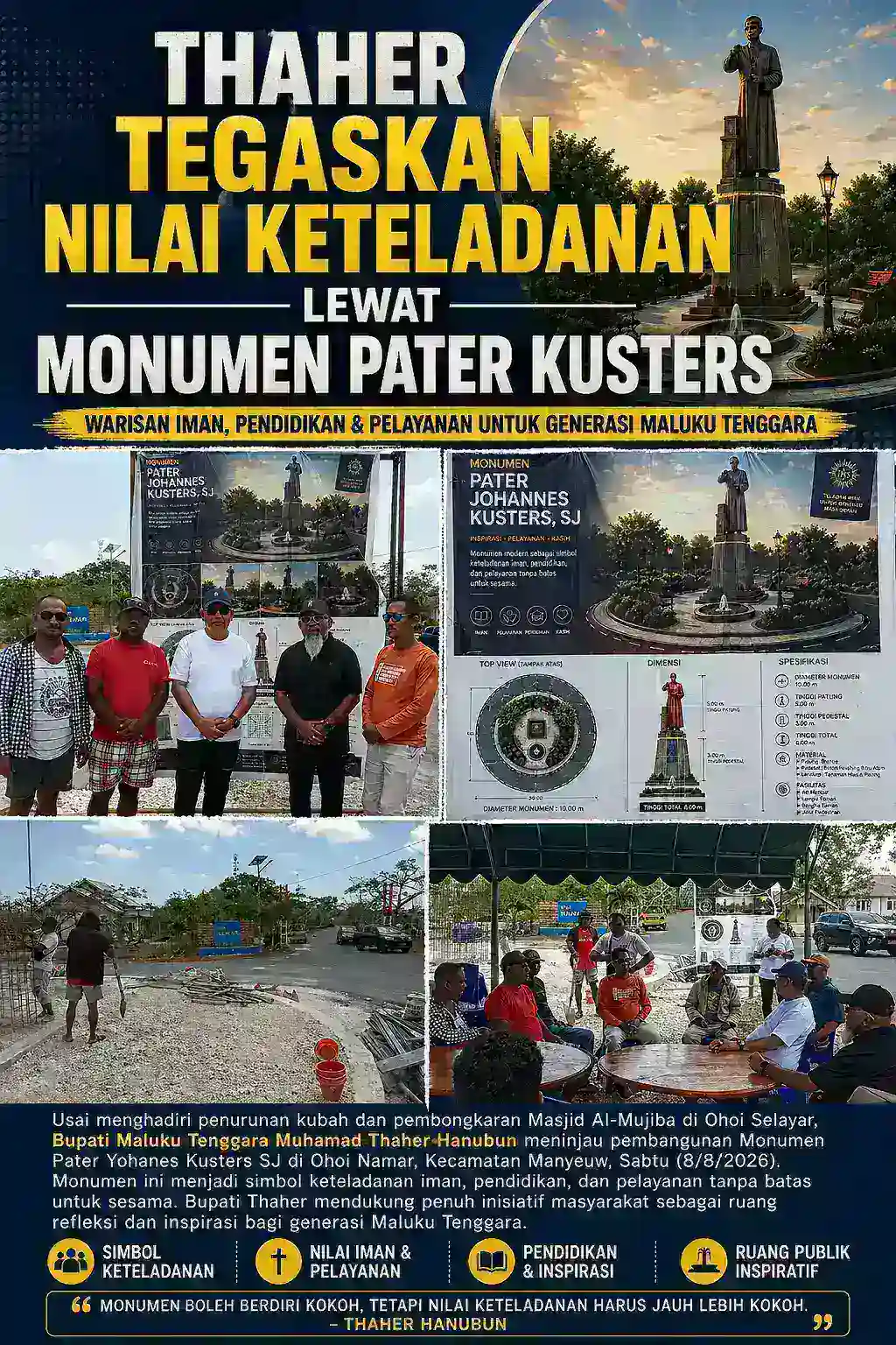 Thaher Tegaskan Nilai Keteladanan Lewat Monumen Pater Kusters