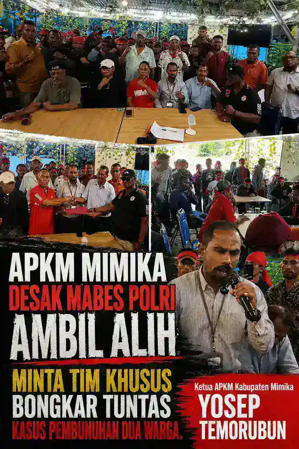 APKM Mimika Desak Mabes Polri Ambil Alih, Minta Tim Khusus Bongkar Tuntas Kasus Pembunuhan Dua Warga