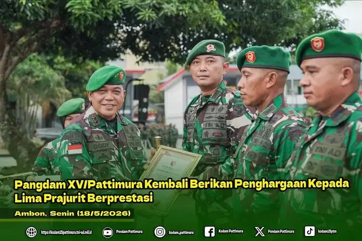 Pangdam XV/Pattimura Kembali Ganjar Prajurit Berprestasi, Dari Hibah Ratusan Hektar hingga Aksi Heroik Selamatkan Warga
