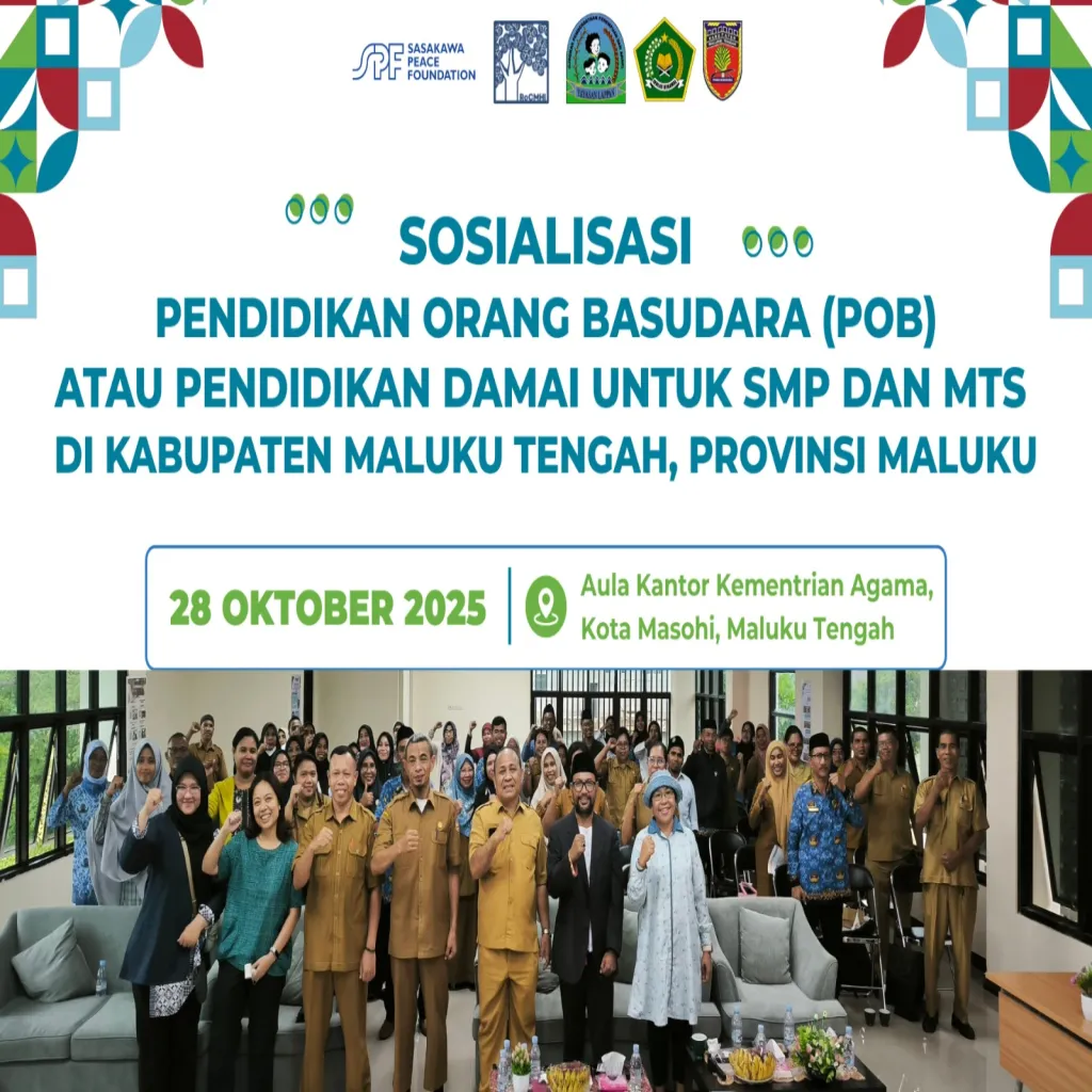 LAPPAN dan RoCMHI Bekerjasama Dengan Dinas Pendidikan dan Kebudayaan dan Kemenag  Kabupaten Malteng Laksanakan Sosialisasi POB atau Pendidikan Damai Bagi Guru SMP Dan MTs di Wilayah Kabupaten Maluku T