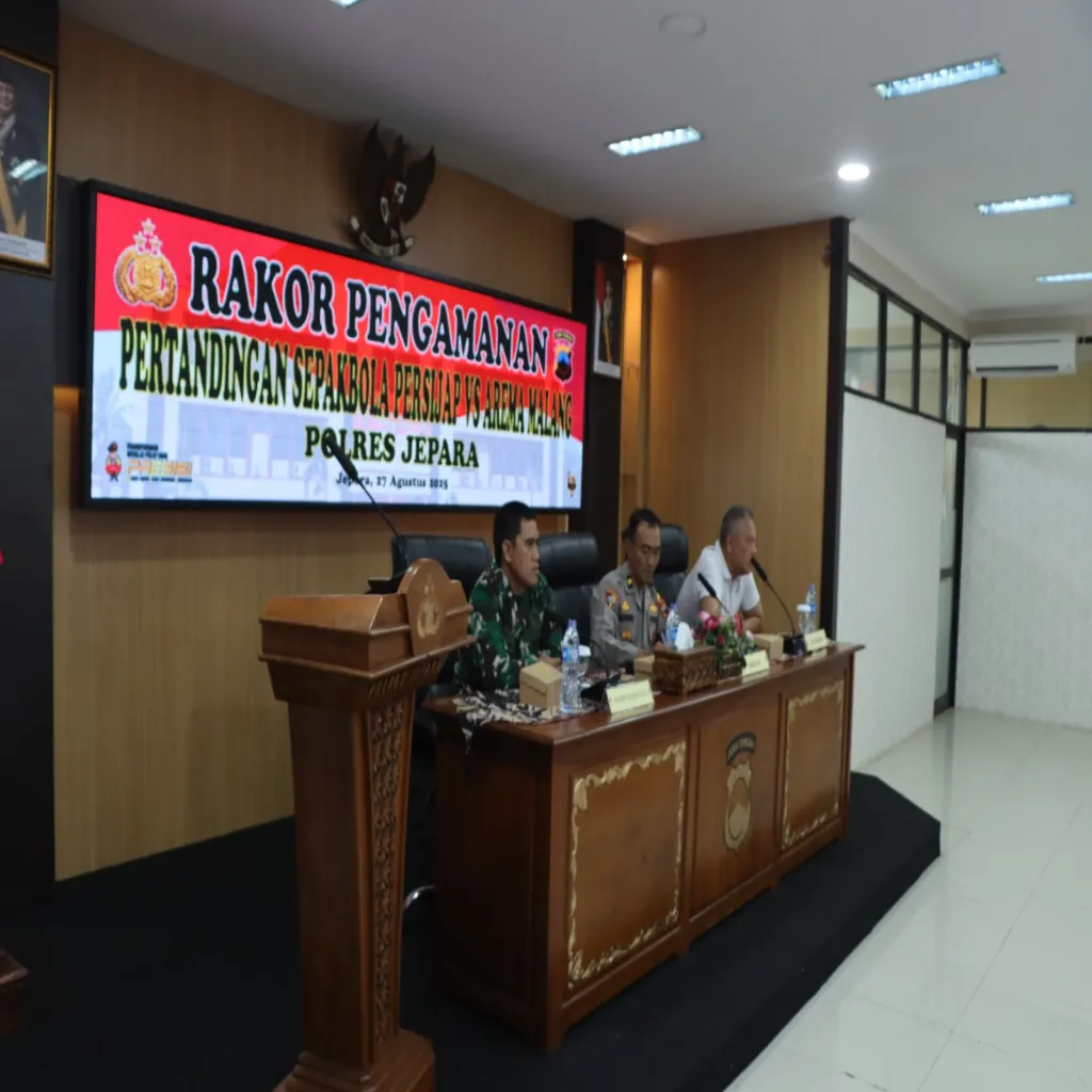 Polres Jepara Gelar Rakor Persiapan Pengamanan Liga 1 Antara Persijap Jepara vs Arema FC