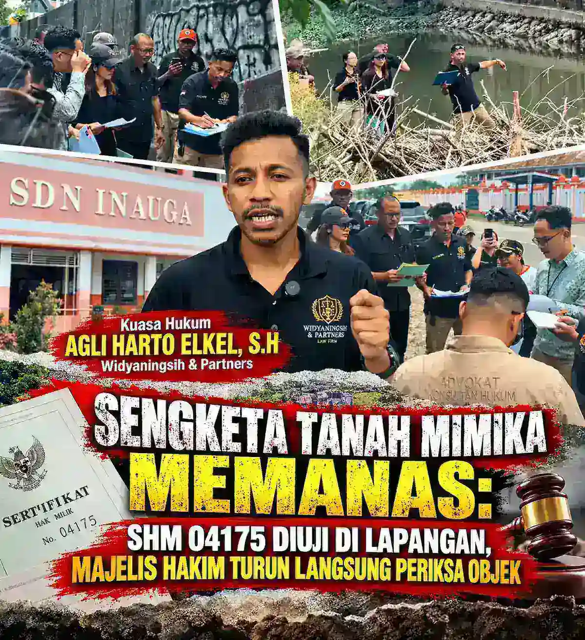 SENGKETA TANAH MIMIKA MEMANAS: SHM 04175 DIUJI DI LAPANGAN, MAJELIS HAKIM TURUN LANGSUNG PERIKSA OBJEK