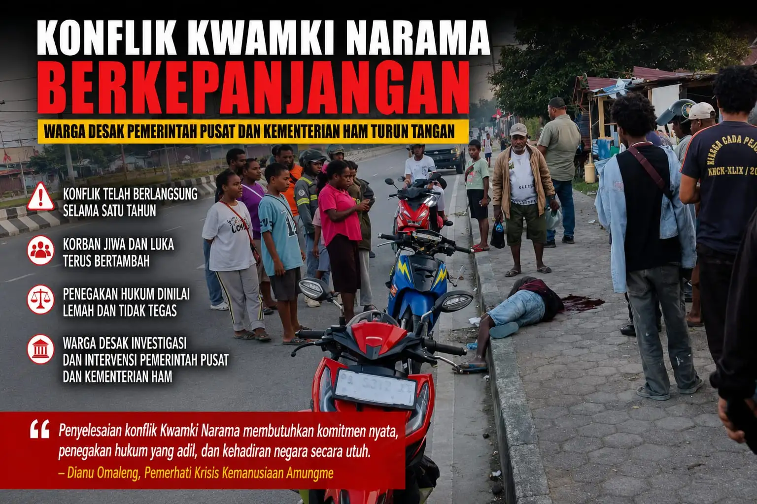 Konflik Kwamki Narama Tak Kunjung Padam, Dianu Omaleng Desak Negara Buka Mata dan Turun Langsung