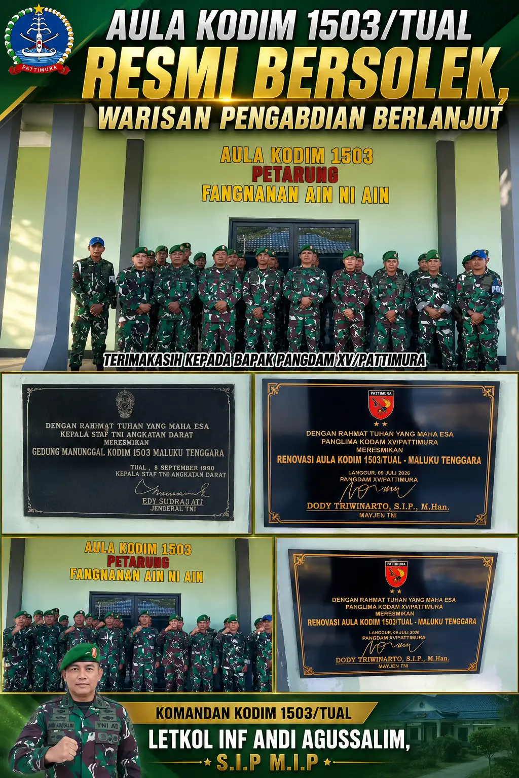 Aula Kodim 1503/Tual Resmi Bersolek, Warisan Pengabdian Berlanjut