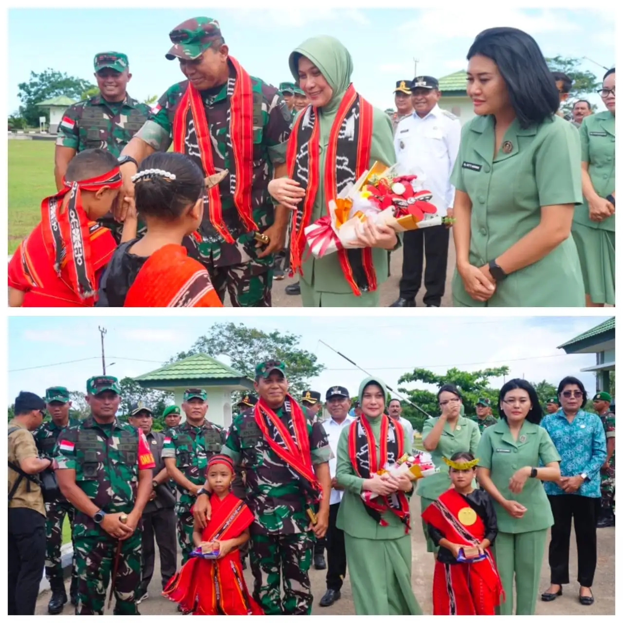 PANGDAM XV/PATTIMURA TIBA DI KODIM 1511, DISAMBUT MERIAH PERSIT DENGAN TARIAN ADAT