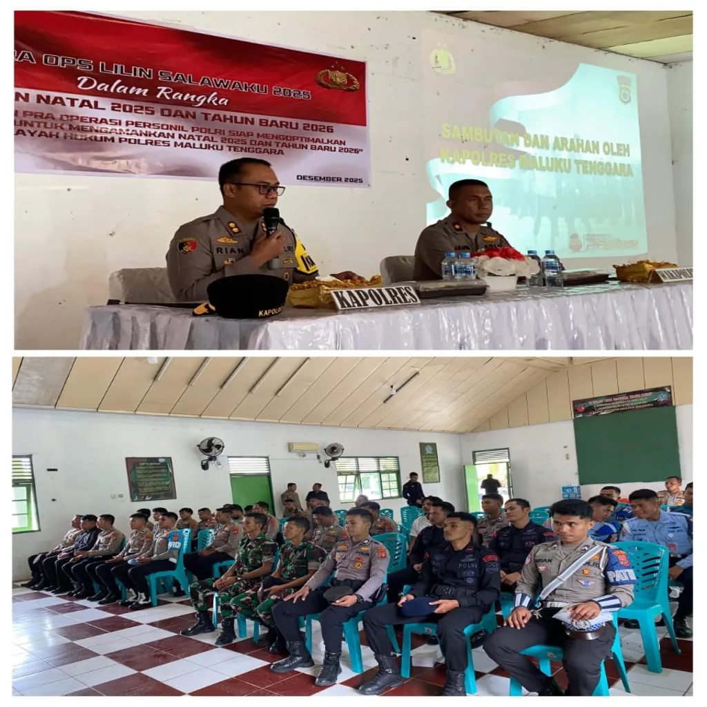 Latihan Pra Ops Lilin Salawaku 2025 Digelar, Polres Maluku Tenggara Siap Amankan Natal dan Tahun Baru