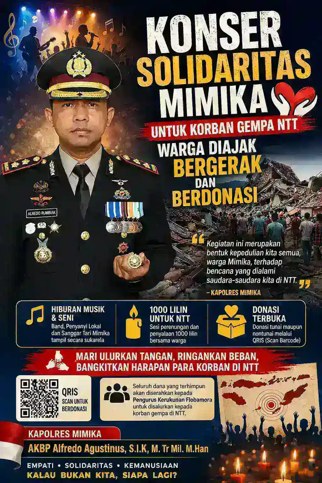 Konser Solidaritas Mimika untuk Korban Gempa NTT, Warga Diajak Bergerak dan Berdonasi