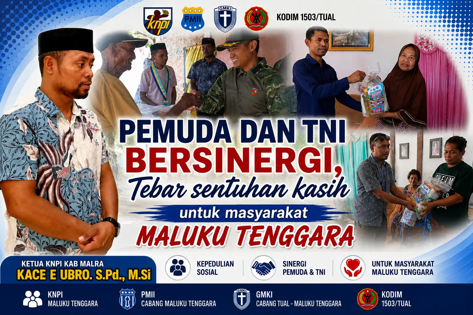 Pemuda dan TNI Bersinergi, Tebar Sentuhan Kasih untuk Masyarakat Maluku Tenggara