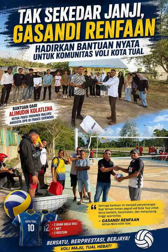 Tak Sekedar Janji,Gasandi Rencana Hadirkan Bantuan Nyata Untuk Komunitas Voli Kota Tual