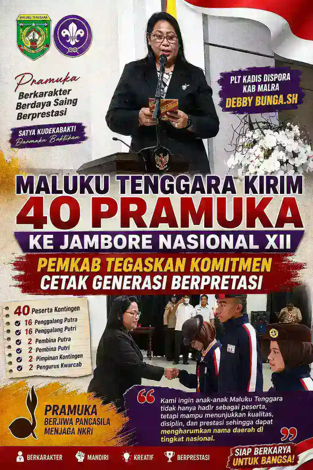 Maluku Tenggara Kirim 40 Pramuka ke Jambore Nasional XII, Pemkab Tegaskan Komitmen Cetak Generasi Berprestasi