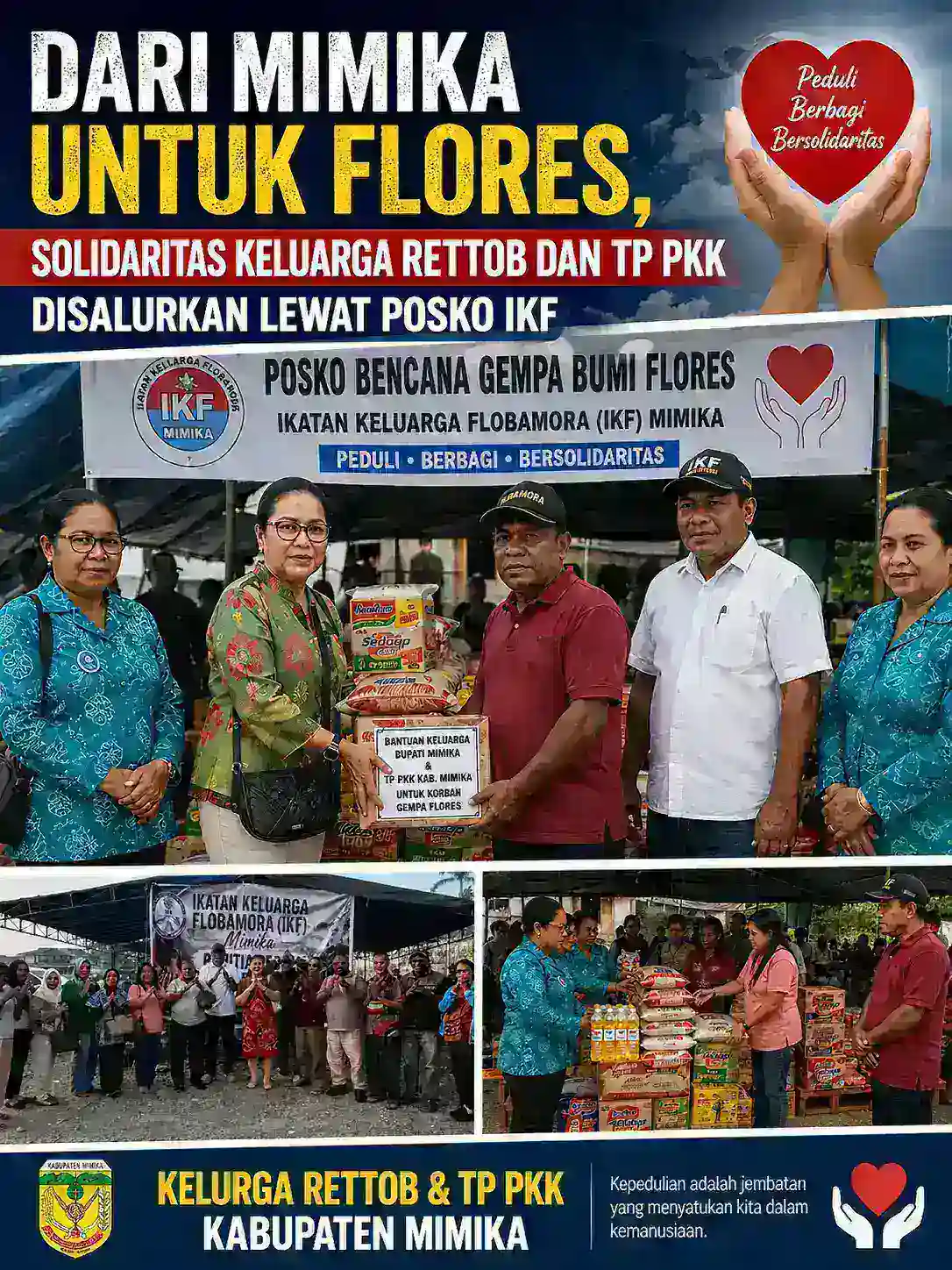 Dari Mimika untuk Flores, Solidaritas Keluarga Rettob dan TP PKK Disalurkan Lewat Posko IKF
