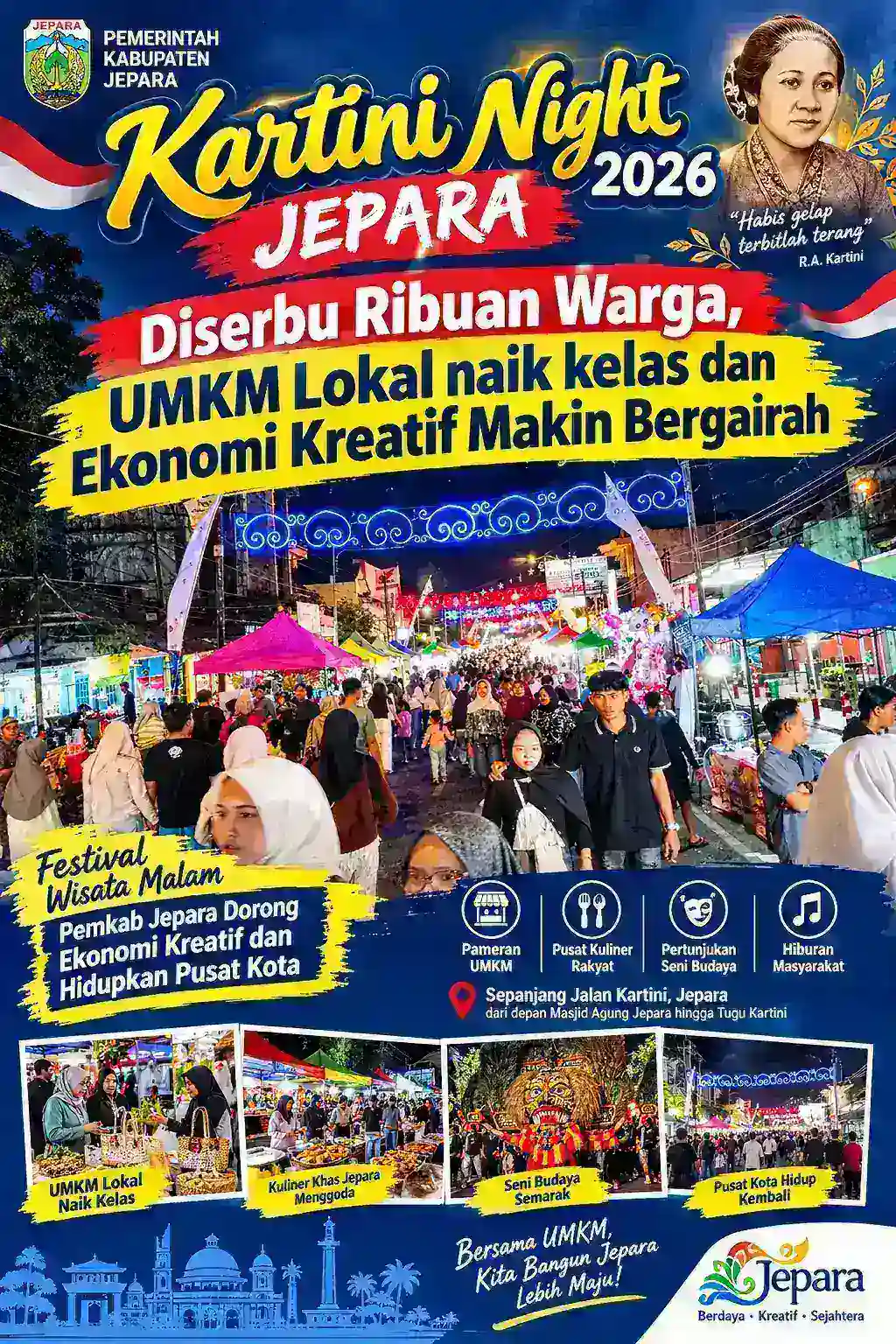 Kartini Night 2026 Jepara Diserbu Ribuan Warga, UMKM Lokal Naik Kelas dan Ekonomi Kreatif Makin Bergairah