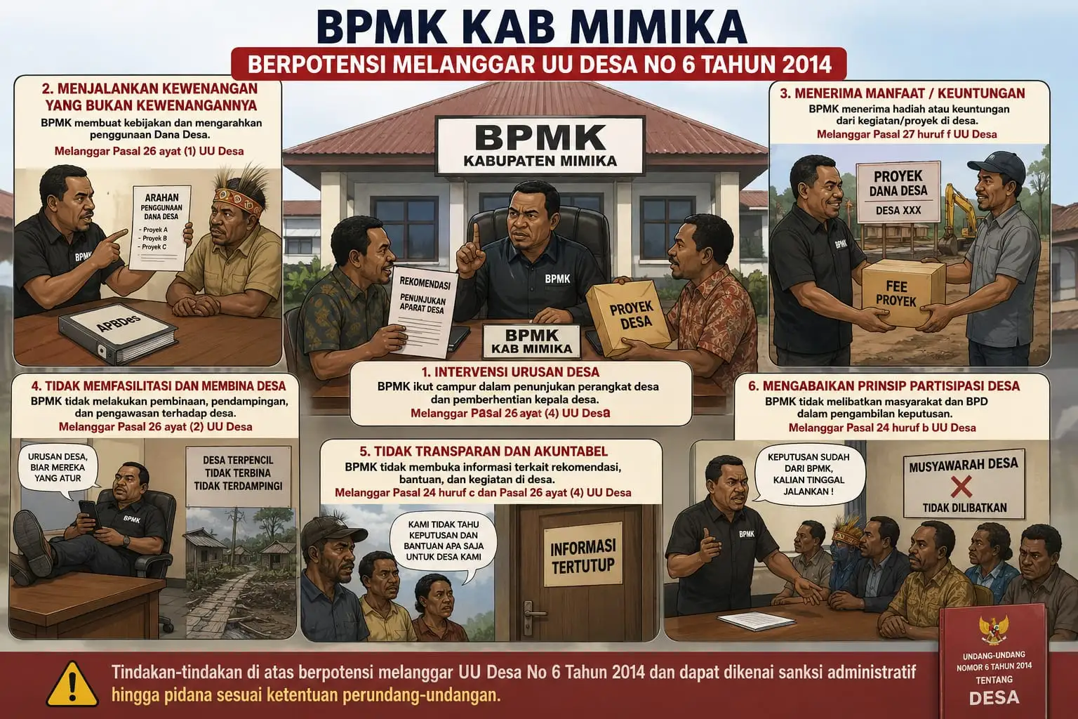 133 Pj Kepala Kampung di Mimika Disorot, BPMK Dinilai Abaikan UU Desa dan Rawan Cacat Hukum