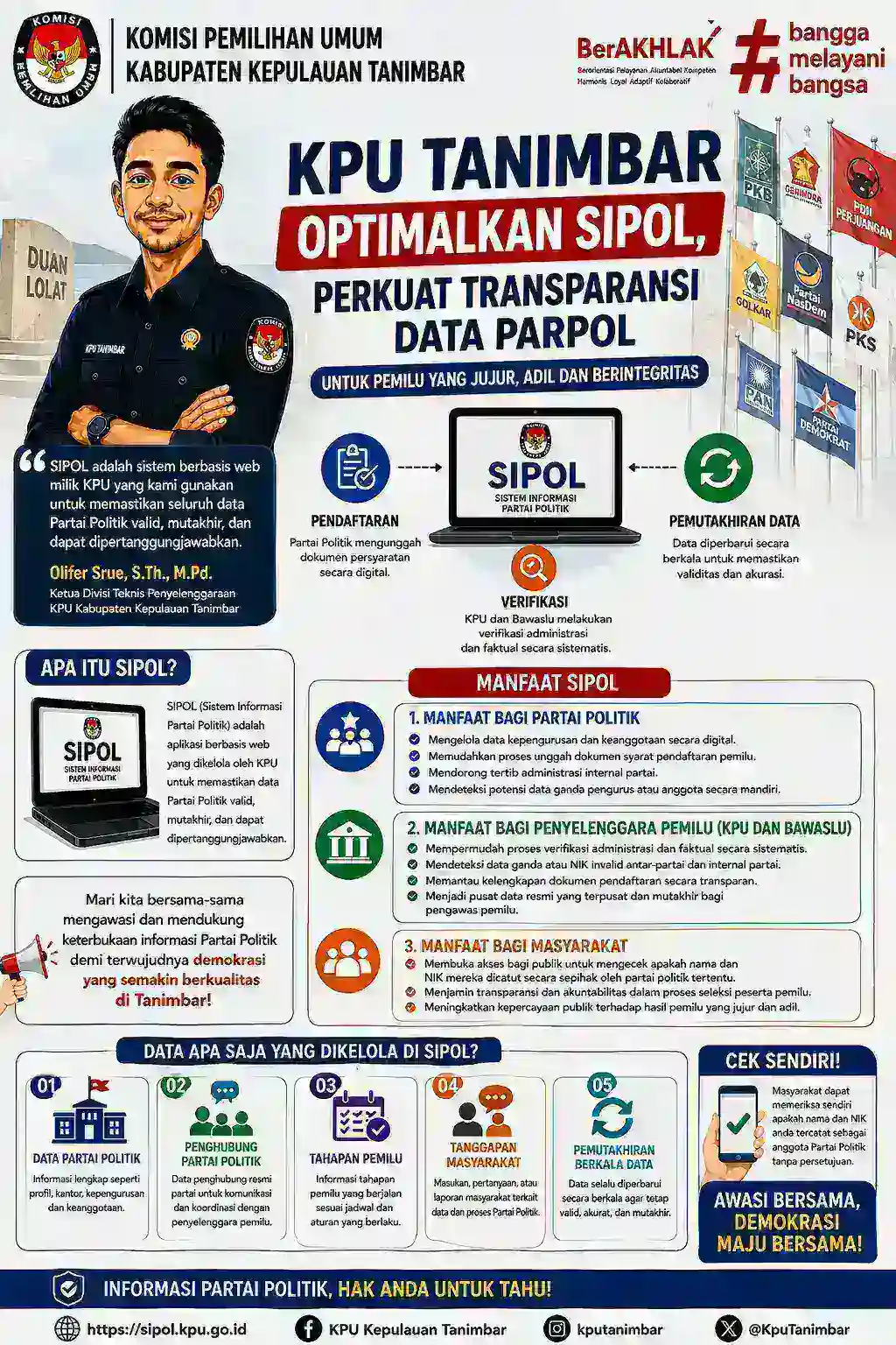 KPU Tanimbar Optimalkan SIPOL, Perkuat Transparansi Data Parpol