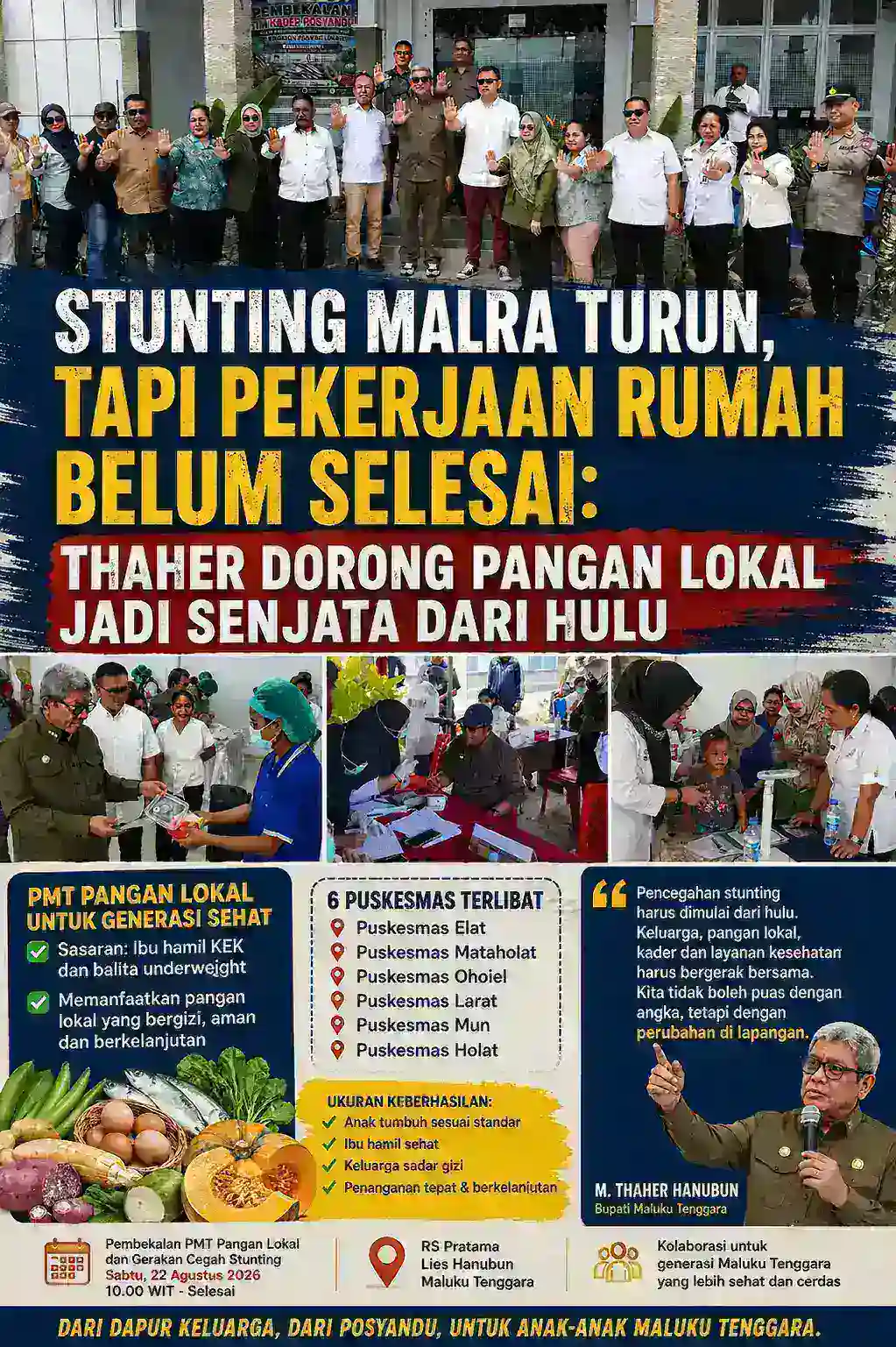 Stunting Malra Turun, Tapi Pekerjaan Rumah Belum Selesai: Thaher Dorong Pangan Lokal Jadi Senjata dari Hulu