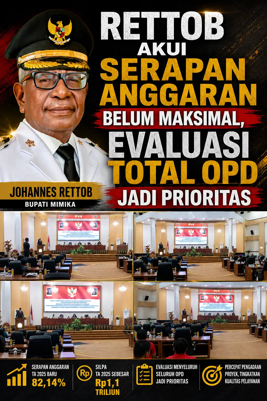 Rettob Akui Serapan Anggaran Belum Maksimal, Evaluasi Total OPD Jadi Prioritas