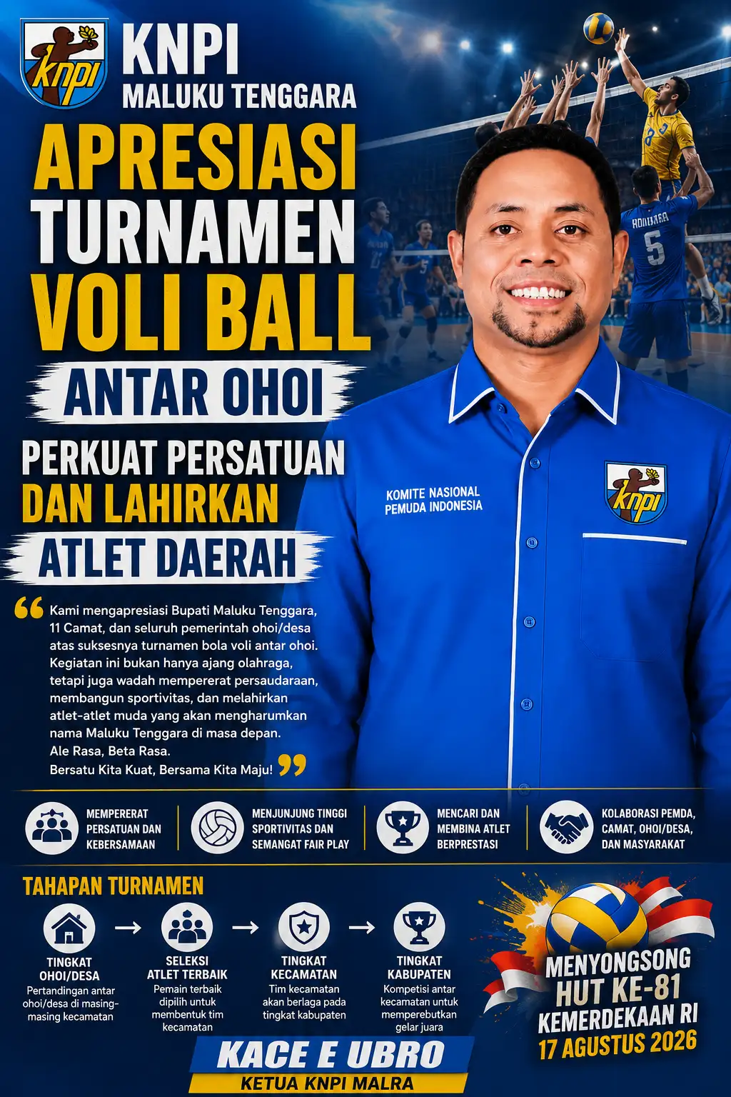 KNPI Maluku Tenggara Apresiasi Turnamen Voli Antar Ohoi, Perkuat Persatuan dan Lahirkan Atlet Daerah