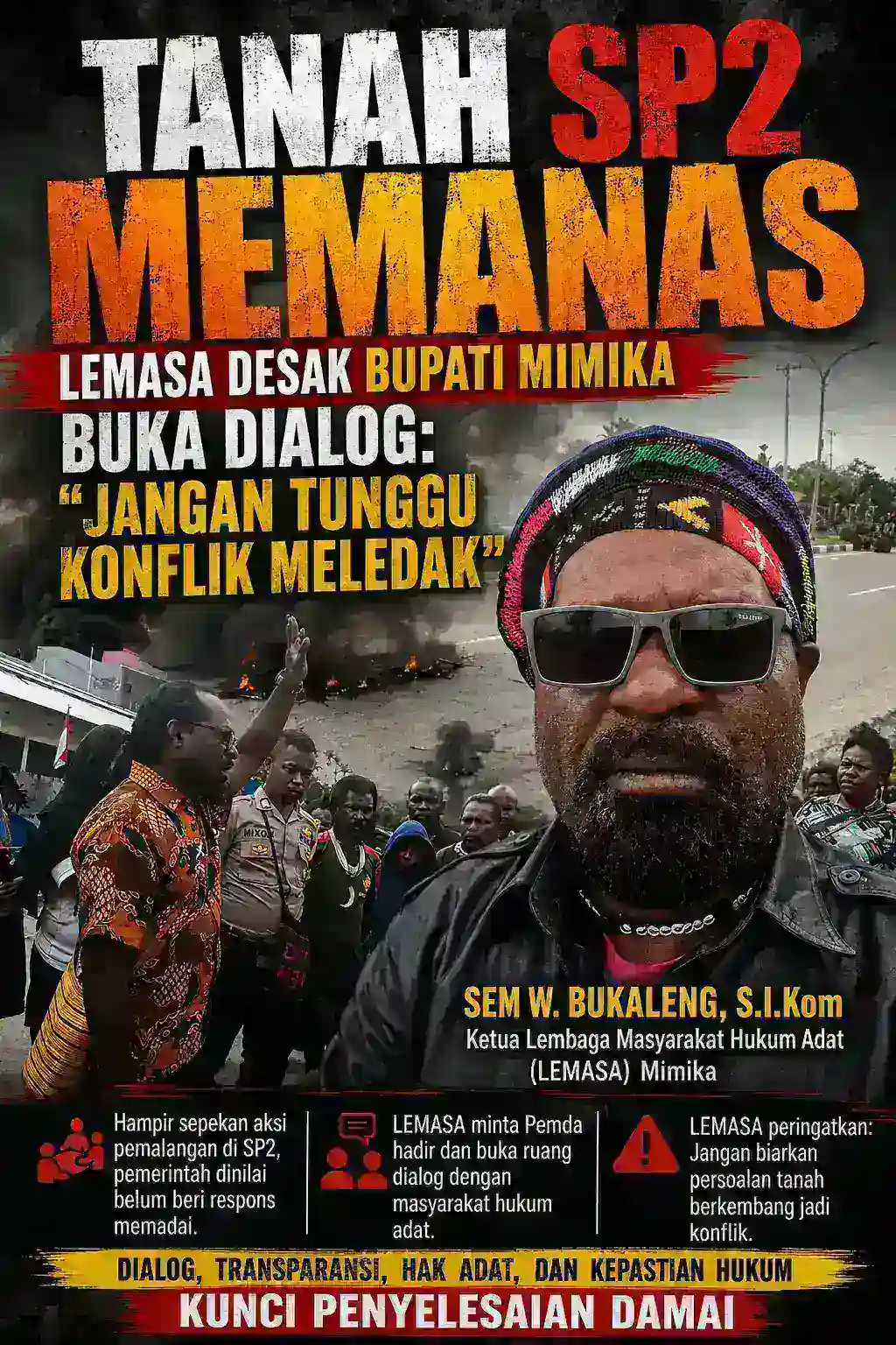 TANAH SP2 MEMANAS, LEMASA DESAK BUPATI MIMIKA BUKA DIALOG: “JANGAN TUNGGU KONFLIK MELEDAK!”
