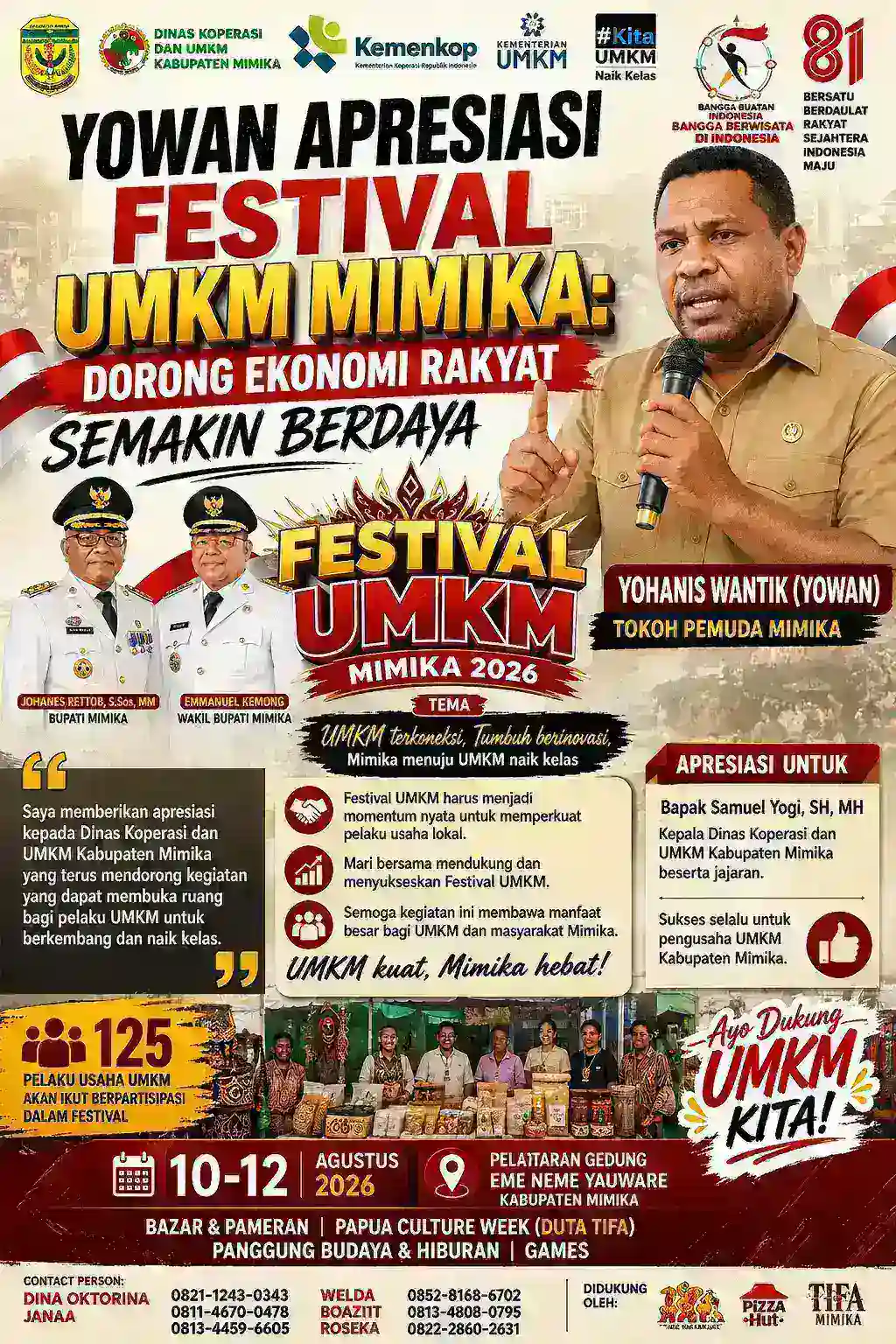 YOWAN APRESIASI FESTIVAL UMKM MIMIKA: DORONG EKONOMI RAKYAT SEMAKIN BERDAYA