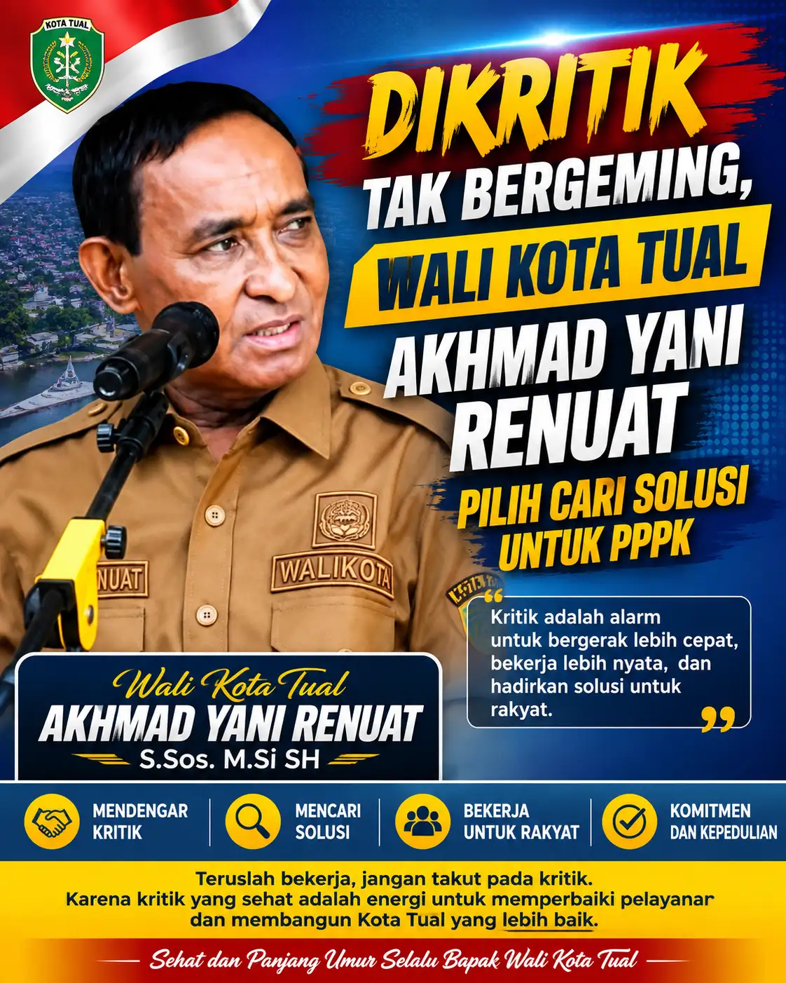 DIKRITIK TAK BERGEMING, WALI KOTA TUAL AKHMAD YANI RENUAT PILIH CARI SOLUSI UNTUK PPPK