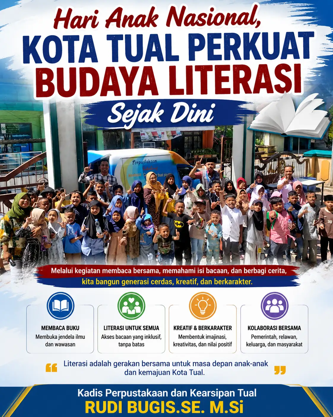Hari Anak Nasional, Kota Tual Perkuat Budaya Literasi Sejak Dini