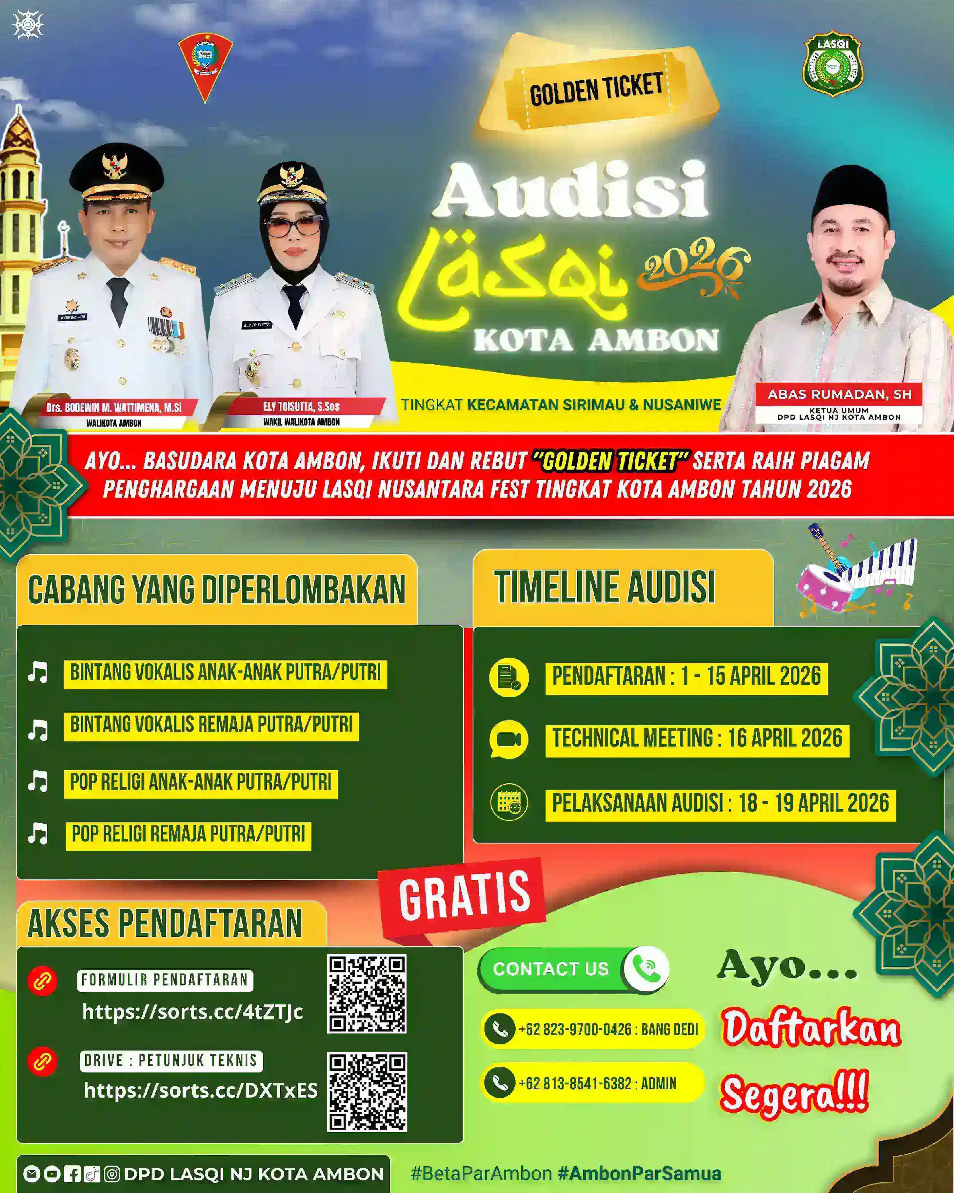 Cari Bibit Baru Seni Islami, LASQI Ambon Buka Audisi Vokalis Gratis