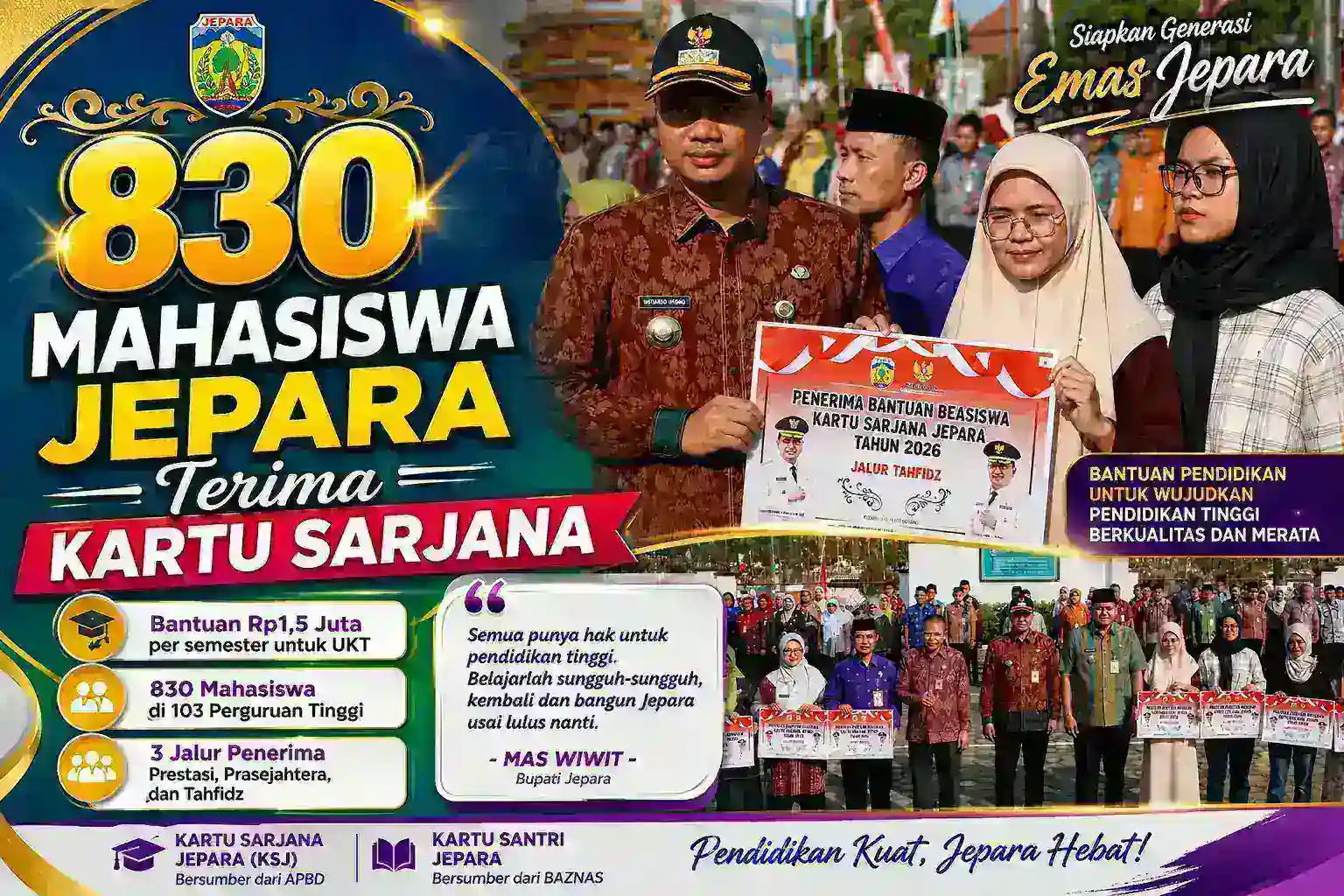 830 Mahasiswa Jepara Terima Kartu Sarjana
