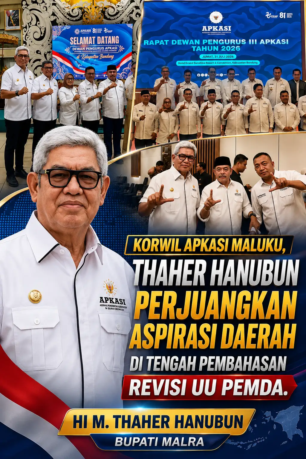 Korwil APKASI Maluku, Thaher Hanubun Perjuangkan Aspirasi Daerah di Tengah Pembahasan Revisi UU Pemda