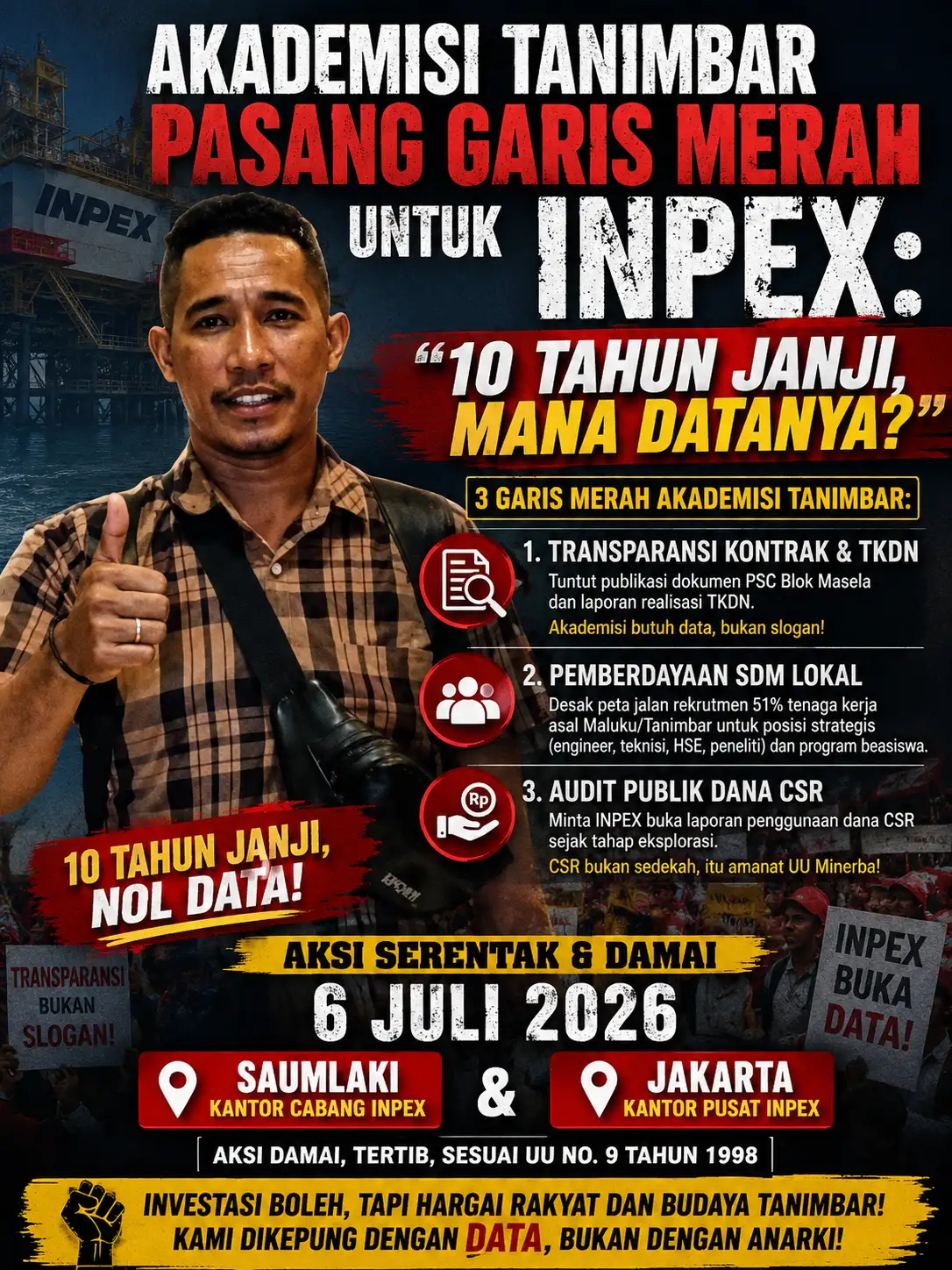 Akademisi Tanimbar Pasang Garis Merah untuk INPEX: 