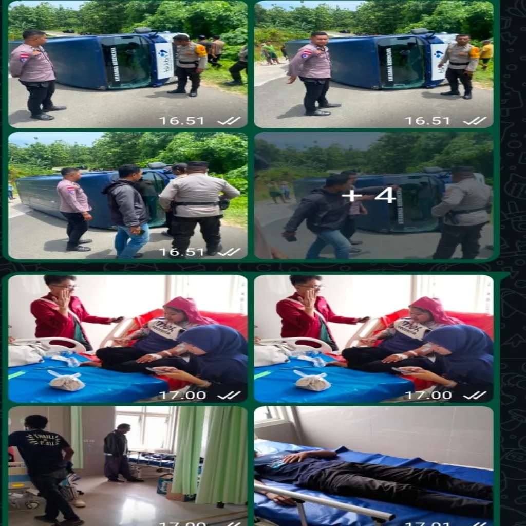 POLRES MALUKU BARAT DAYA GERAK CEPAT TANGANI LAKA LANTAS TUNGGAL BUS BKKBN, 16 PENUMPANG DIEVAKUASI KE RSUD TIAKUR