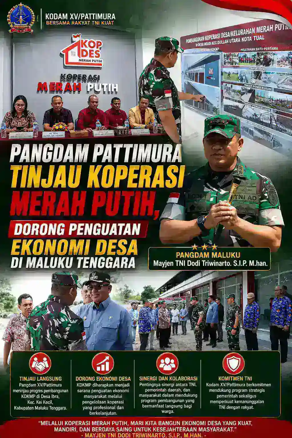 Pangdam Pattimura Tinjau Koperasi Merah Putih, Dorong Penguatan Ekonomi Desa di Maluku Tenggara