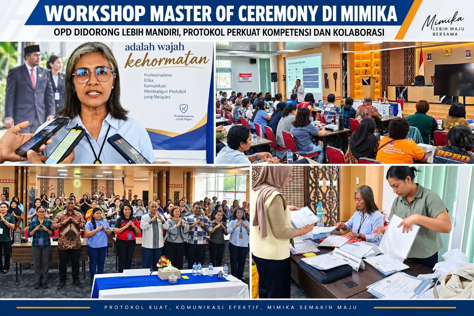 WORKSHOP MASTER OF CEREMONY DI MIMIKA: OPD DIDORONG LEBIH MANDIRI, PROTOKOL PERKUAT KOMPETENSI DAN KOLABORASI