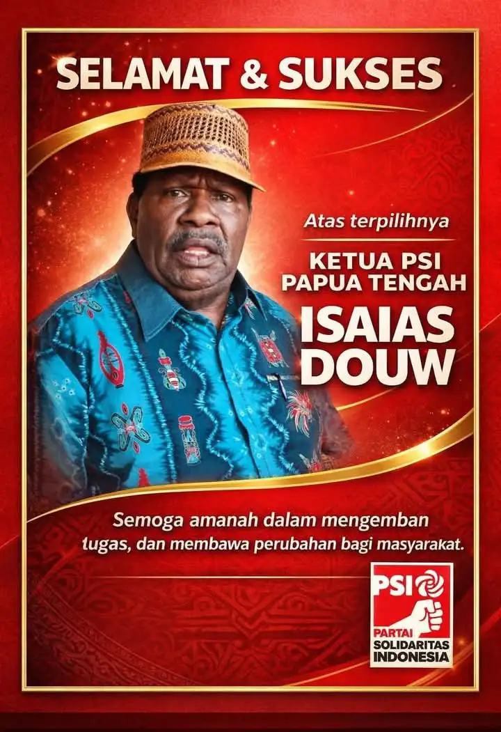 Isaias Douw Pimpin PSI Papua Tengah, Masyarakat: Siap Menunggu Langkah Selanjutnya