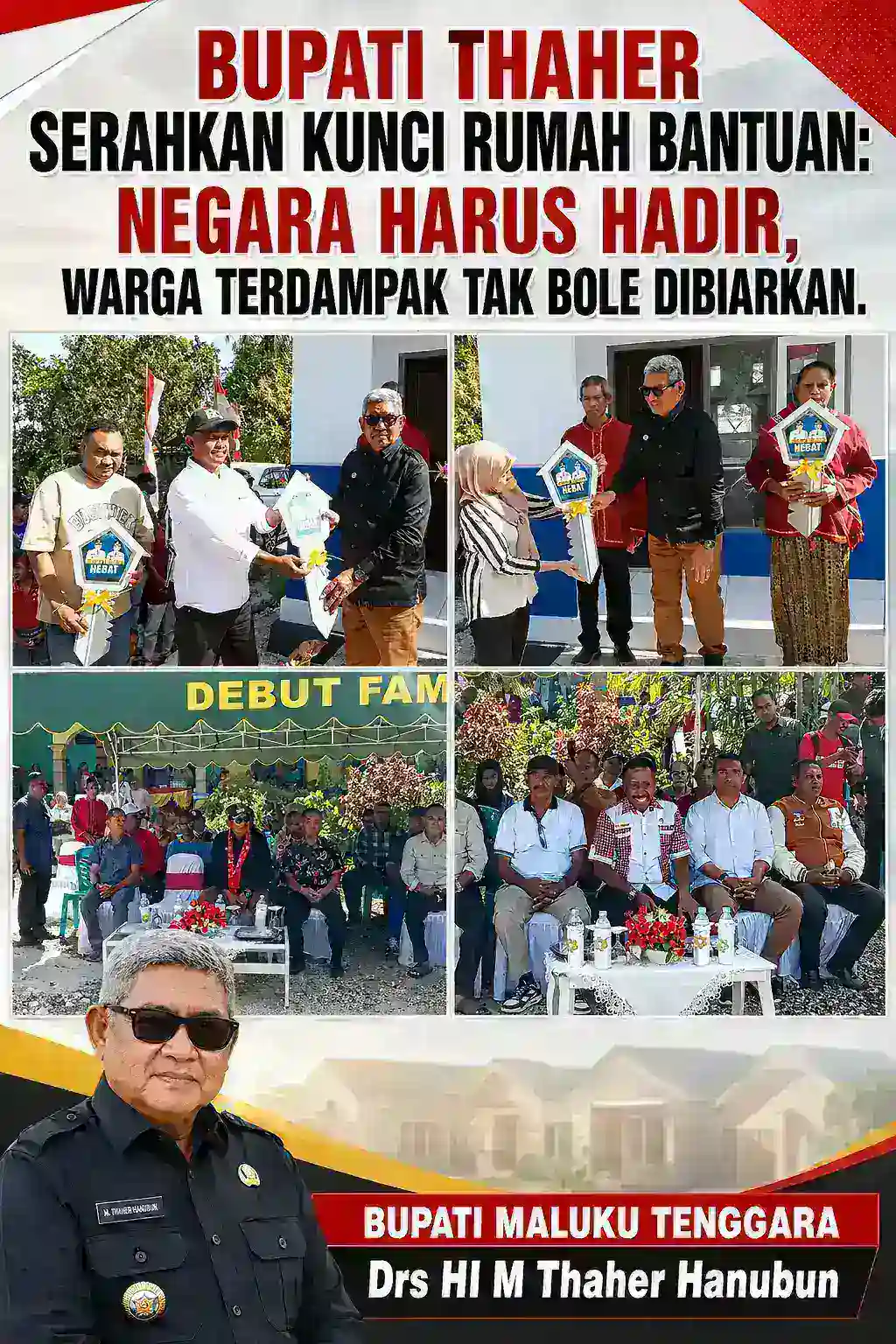 Bupati Thaher Serahkan Kunci Rumah Bantuan: Negara Harus Hadir, Warga Terdampak Tak Boleh Dibiarkan