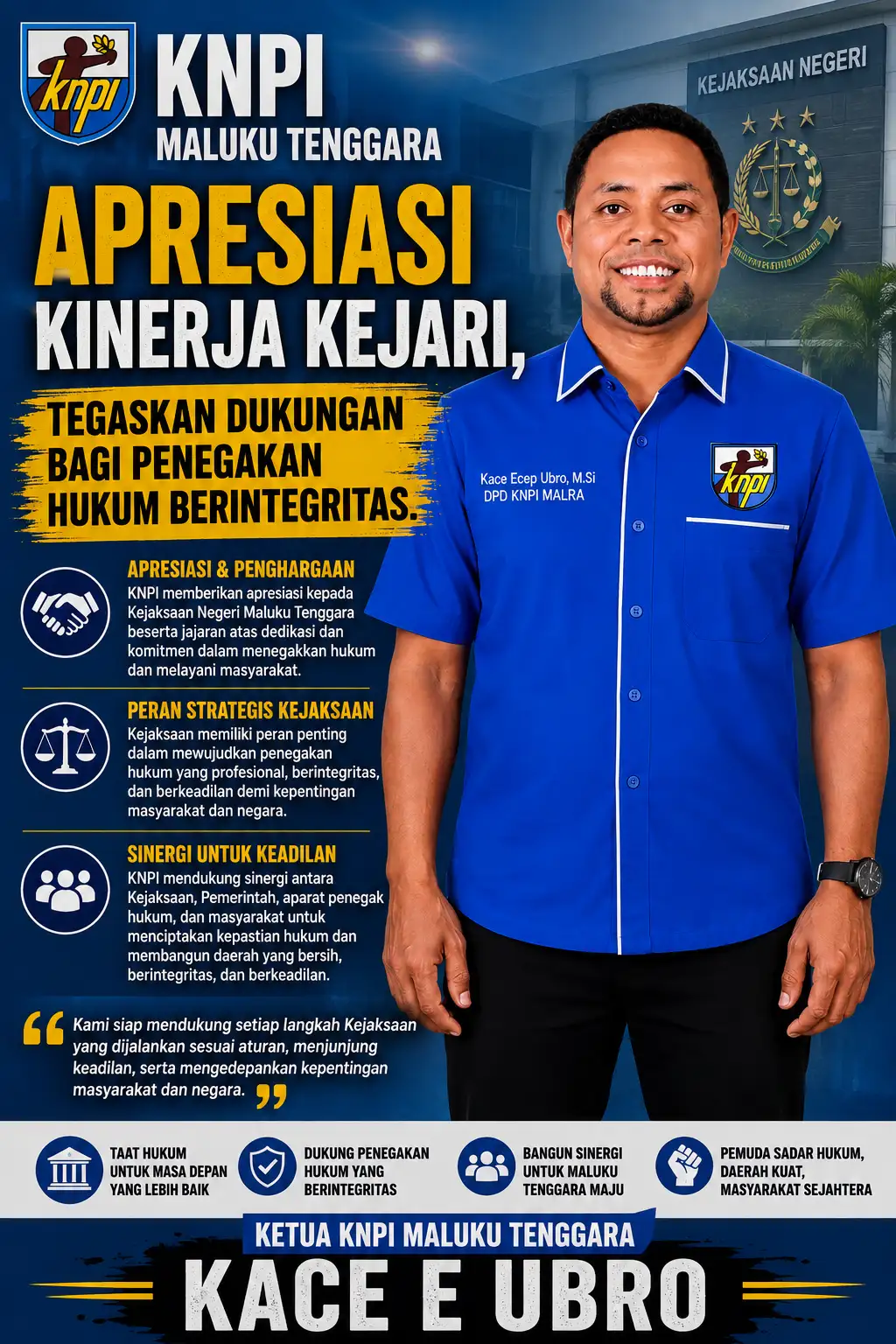 KNPI Maluku Tenggara Apresiasi Kinerja Kejari, Tegaskan Dukungan bagi Penegakan Hukum Berintegritas
