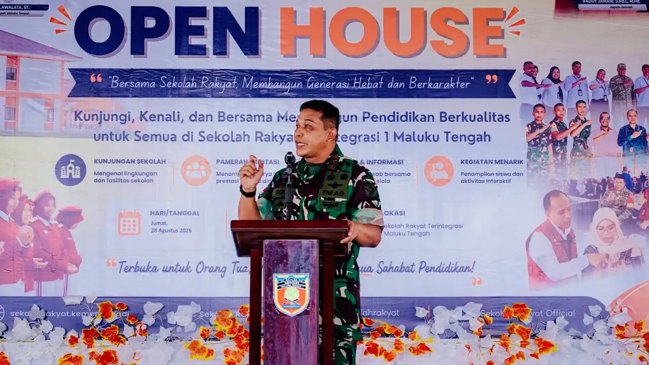 Dorong Siswa Menjadi Generasi Emas, Pangdam XV/Pattimura Hadiri Open House SR Terintegrasi 1 Maluku Tengah