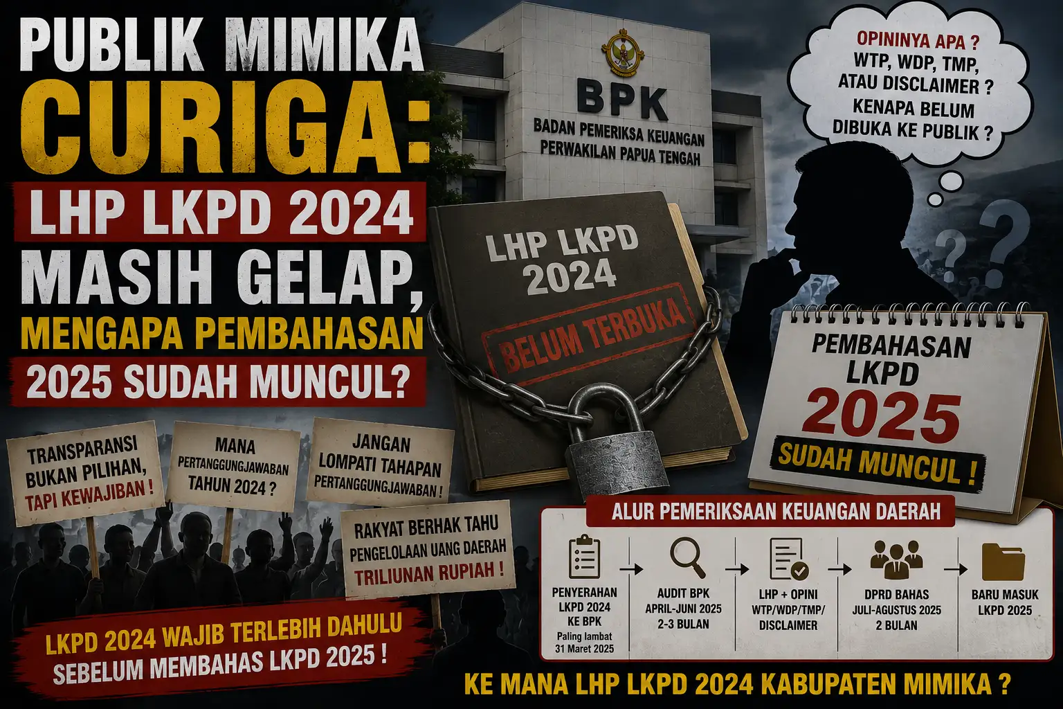 Publik Mimika Curiga: LHP LKPD 2024 Masih Gelap, Mengapa Pembahasan 2025 Sudah Muncul?
