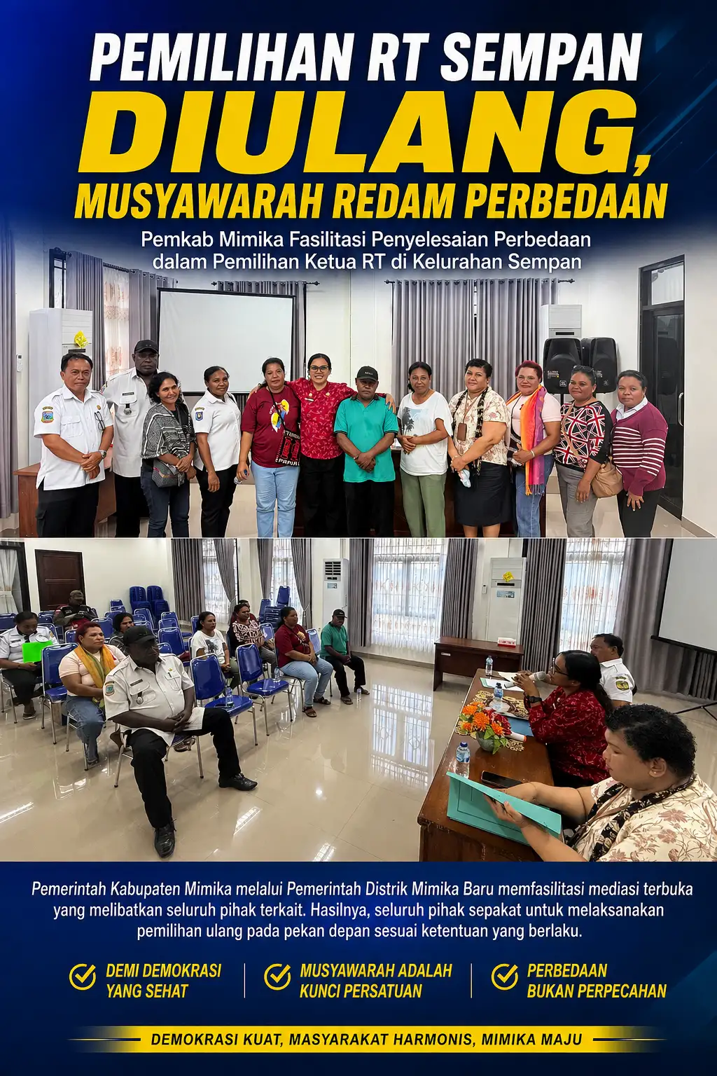 Pemilihan RT Sempan Diulang, Musyawarah Redam Perbedaan