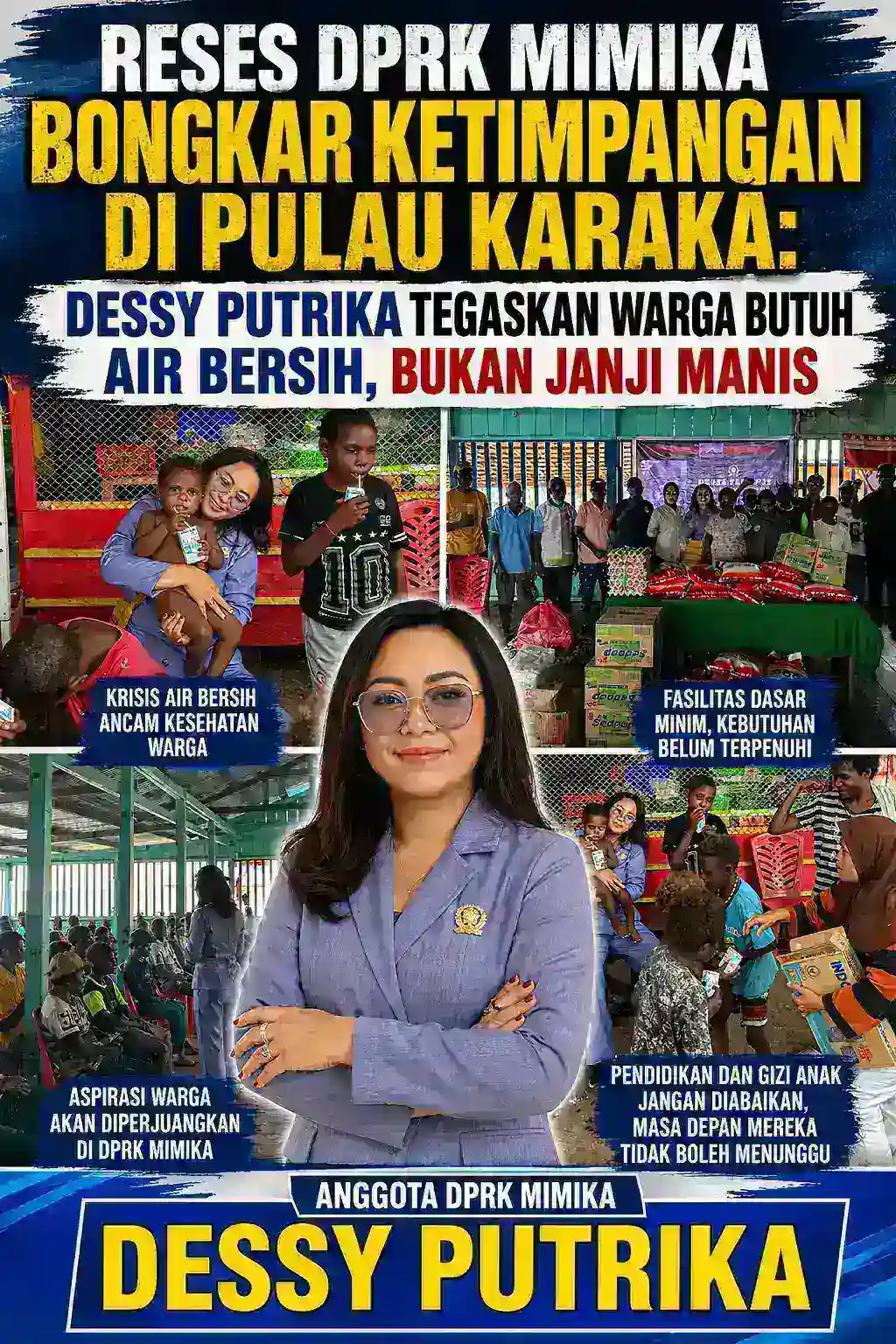 Reses DPRK Mimika Bongkar Ketimpangan di Pulau Karaka: Dessy Putrika Tegaskan Warga Butuh Air Bersih, Bukan Janji Manis