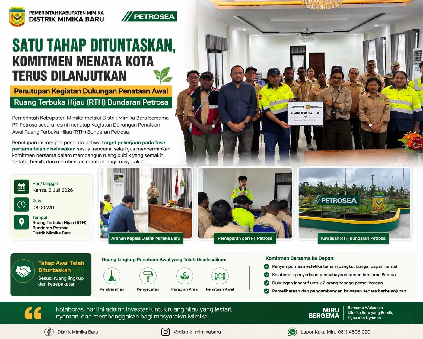 Satu Tahap Dituntaskan, Komitmen Menata Kota Mimika Terus Berlanjut